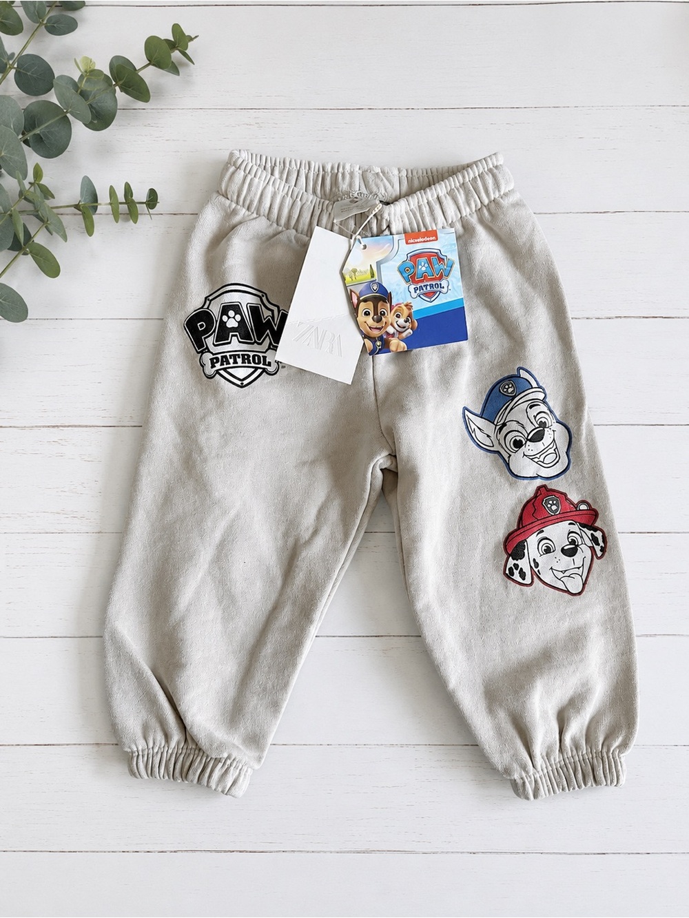 Zara Kids Cream Paw Patrol Jogger Pants